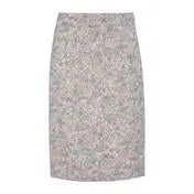 A-Line Clematis Garden Print Linen Skirt