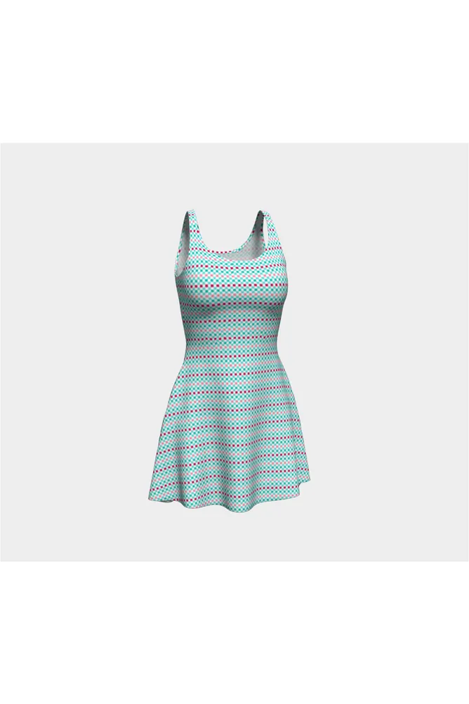 Brightly Checkered Flare Dress