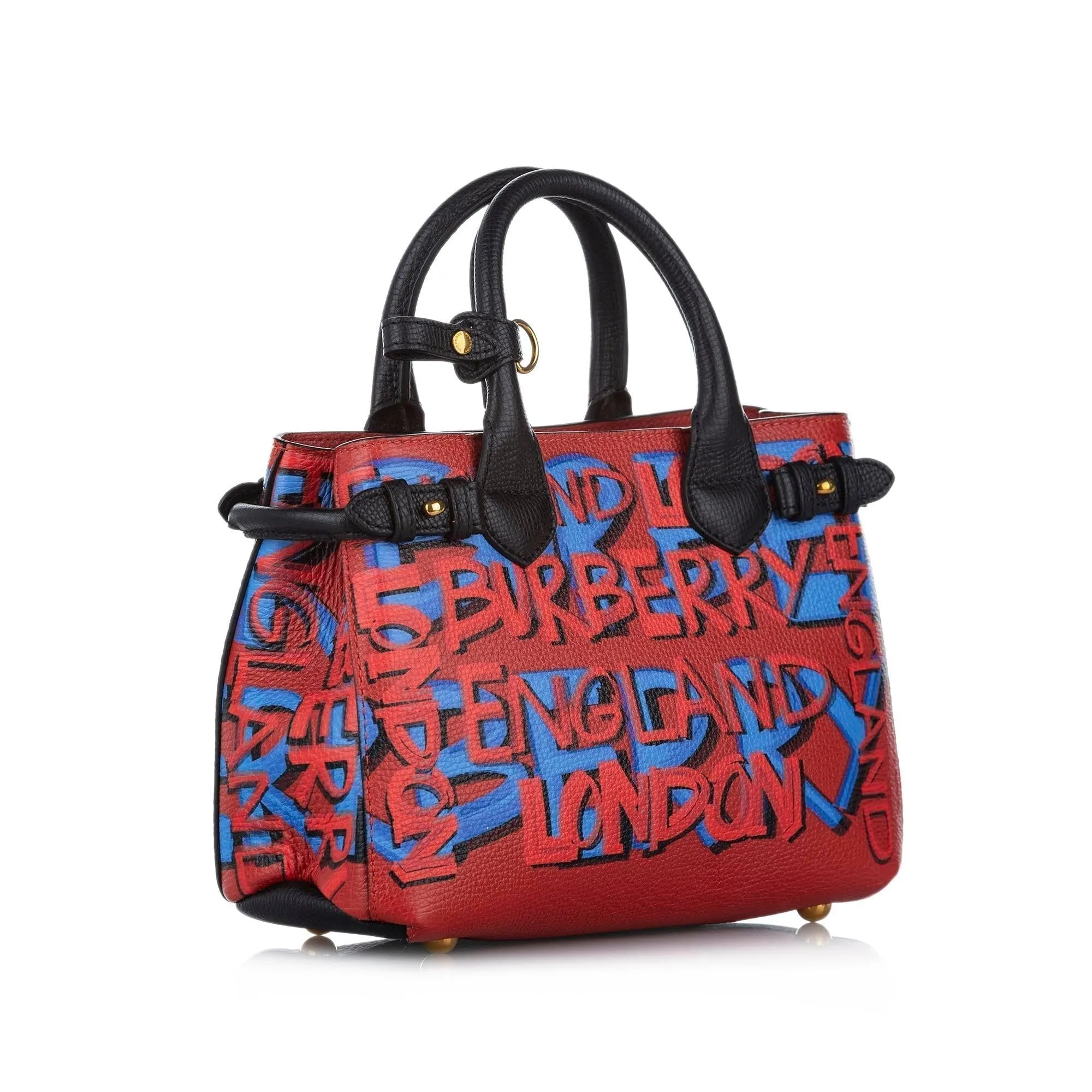 Burberry Graffiti Banner Leather Satchel (SHG-17018)