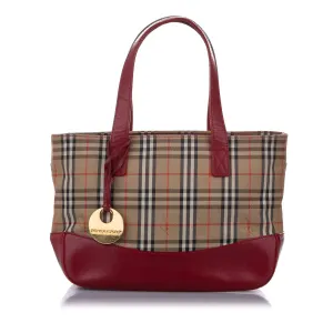 Burberry Haymarket Check Canvas Tote Bag (SHG-14780)