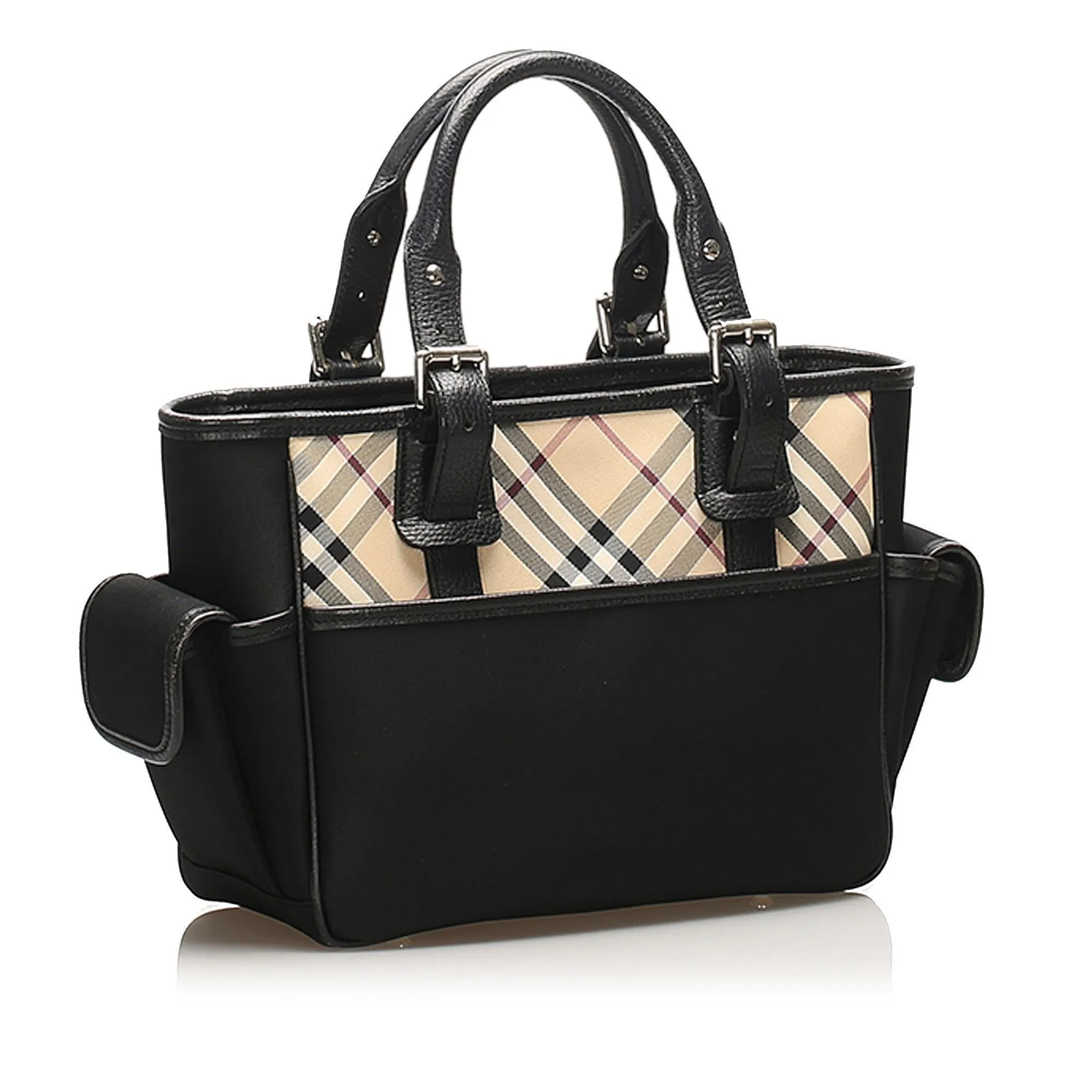 Burberry Nova Check Canvas Handbag (SHG-13566)