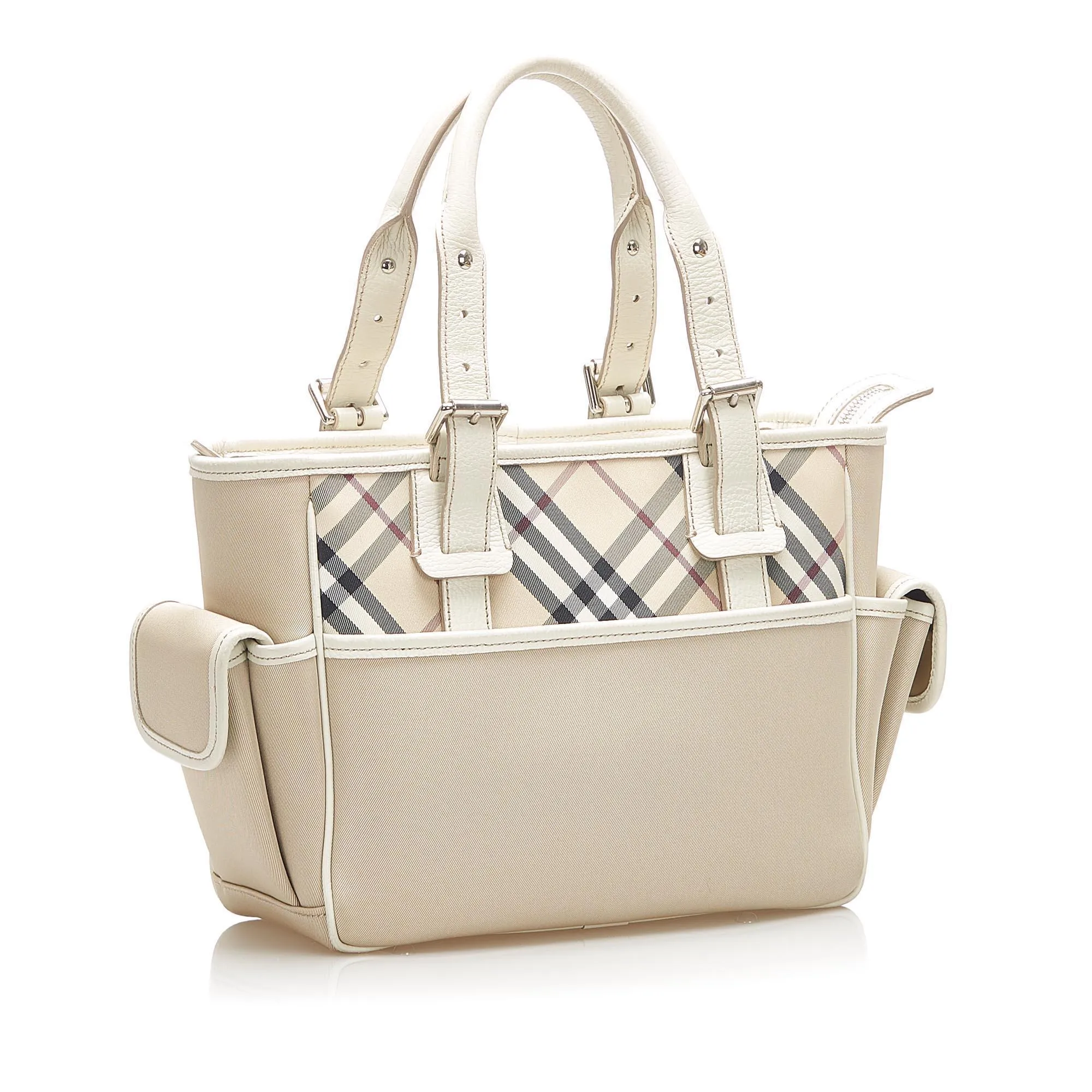 Burberry Nova Check Canvas Handbag (SHG-15993)