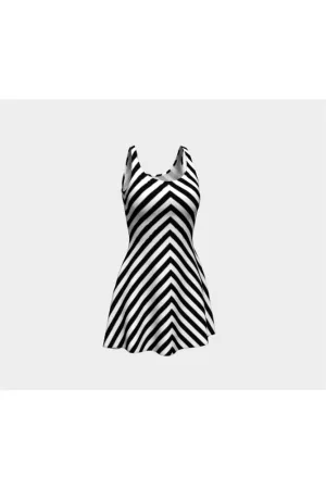 Chevron Stripes Flare Dress