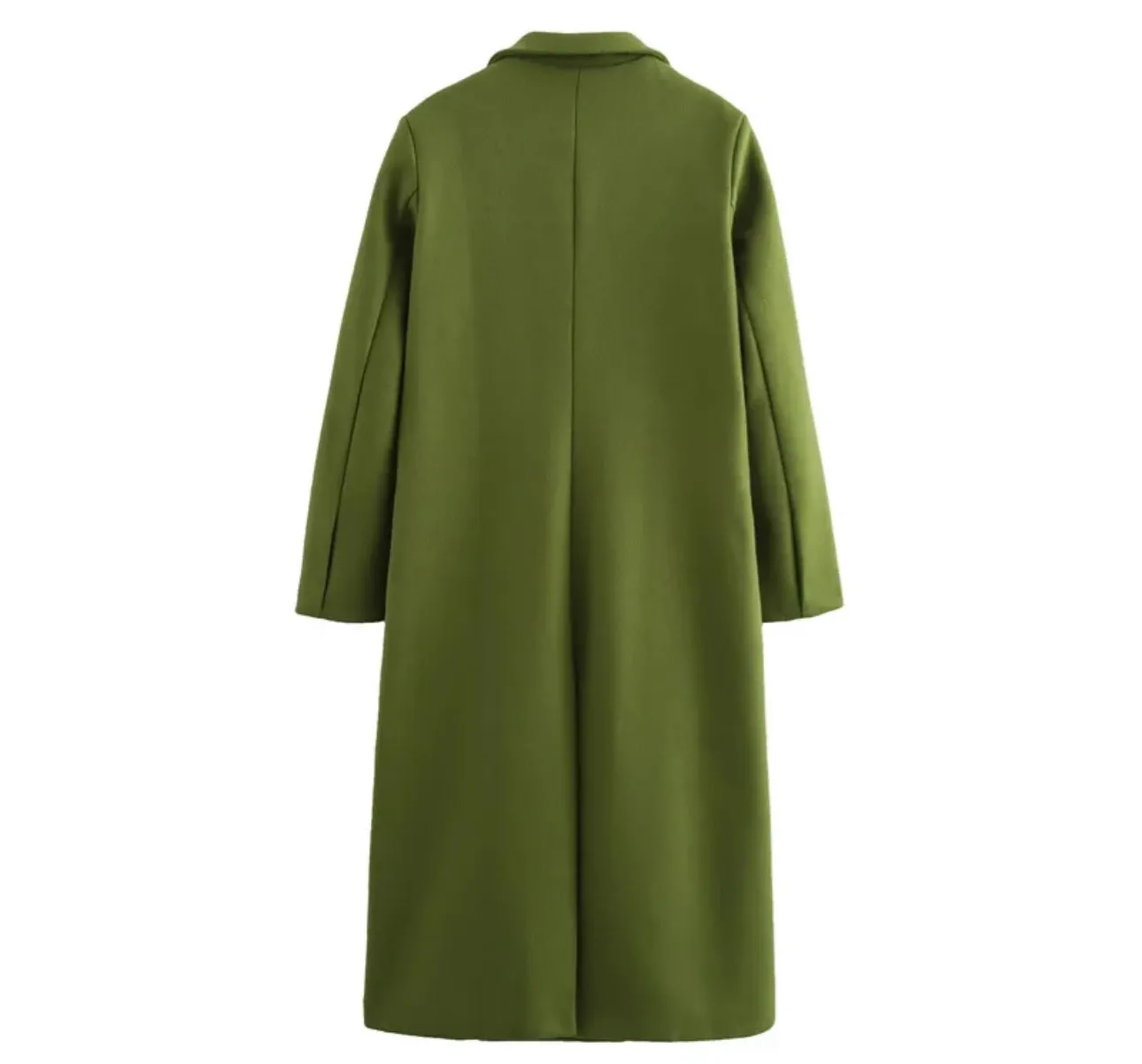 Classic Olive Double-Breasted Overcoat