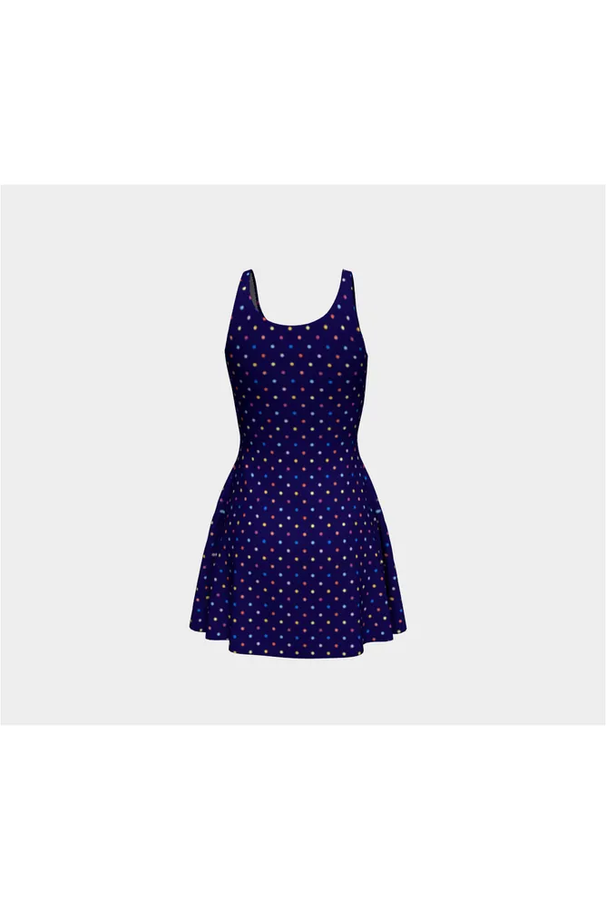 Colored Polka Dot Flare Dress