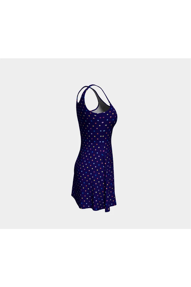 Colored Polka Dot Flare Dress