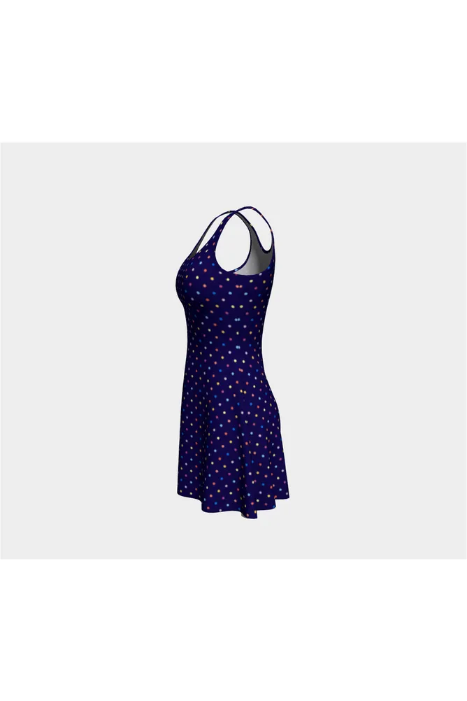 Colored Polka Dot Flare Dress