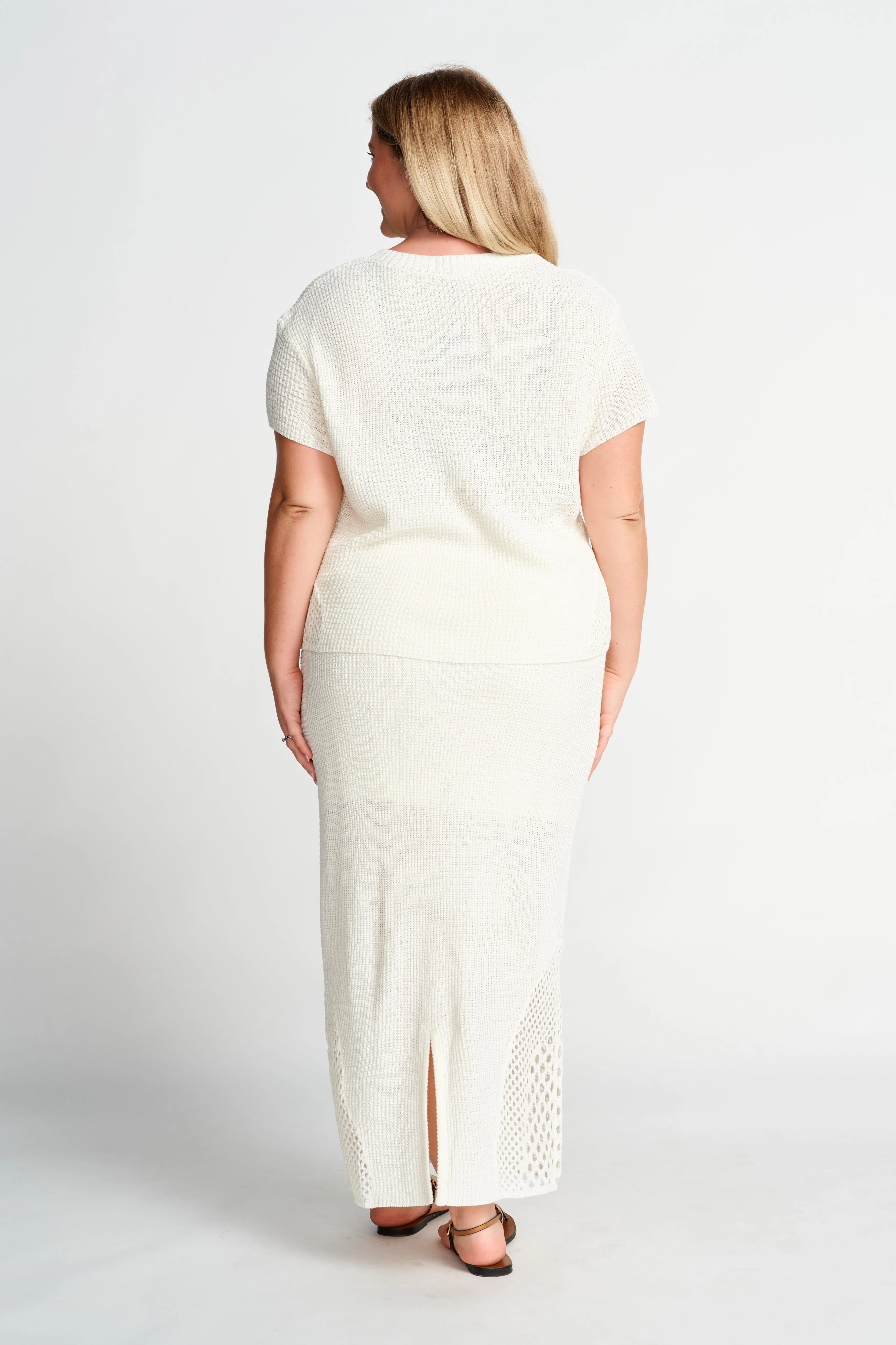 Cosetta Knit Midi Skirt - Ivory