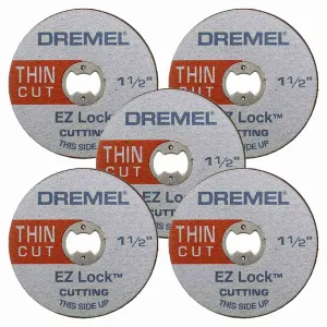 Dremel EZ409 EZ Lock Thin Cut-off Wheels - Cuts Metal - 5pc