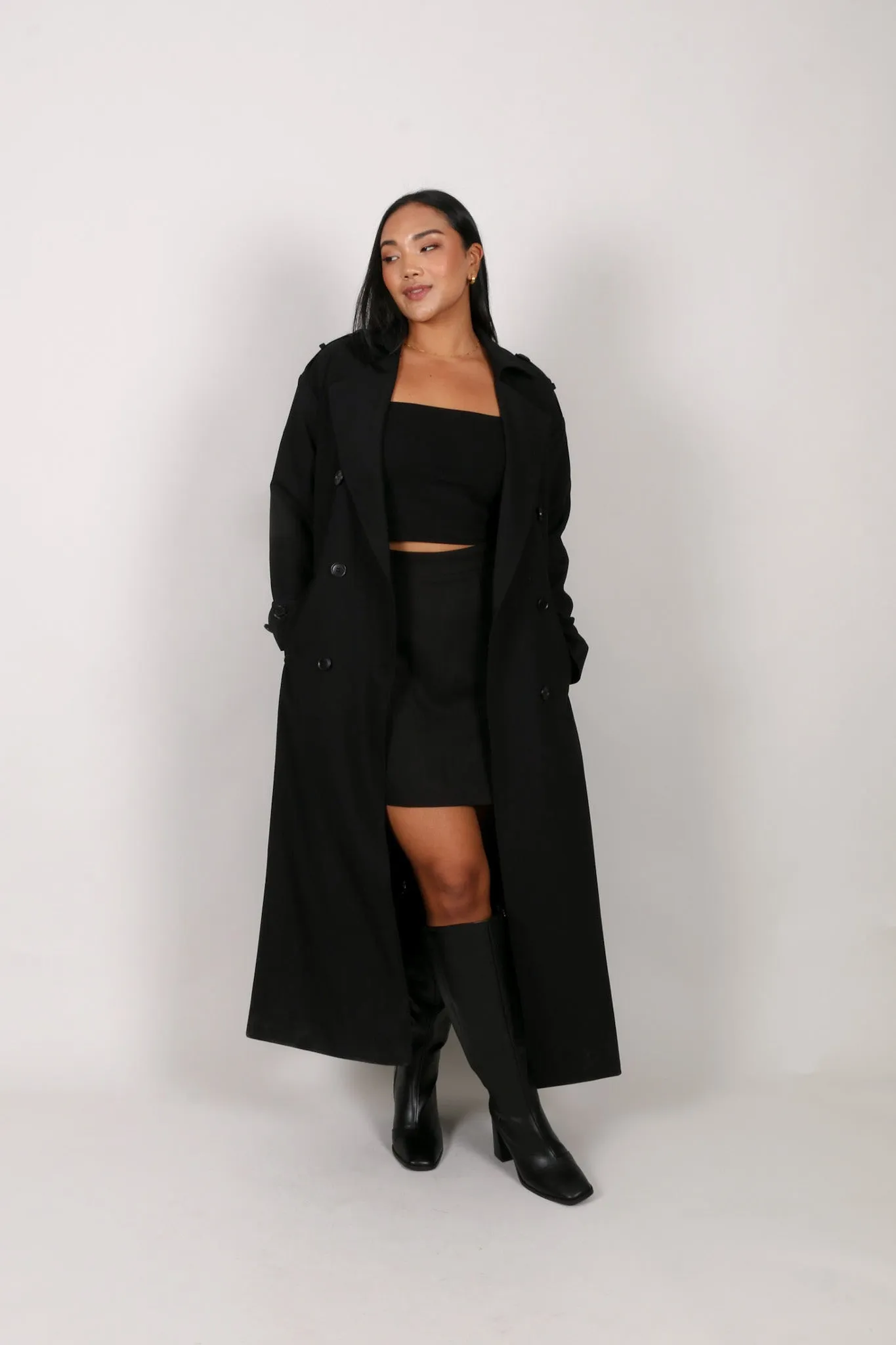 HENDRIX TRENCH COAT BLACK