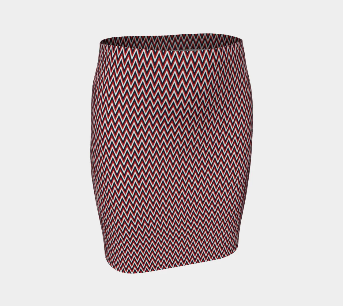 Herringbone Americana Fitted Skirt