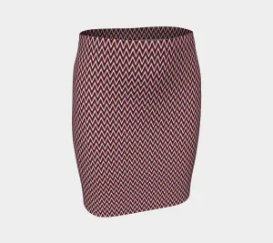 Herringbone Americana Fitted Skirt