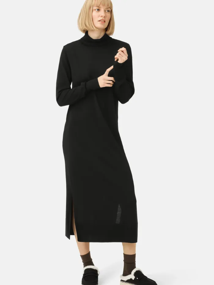 Ilse Jacobsen Black Long Knitted Dress WILMA4036