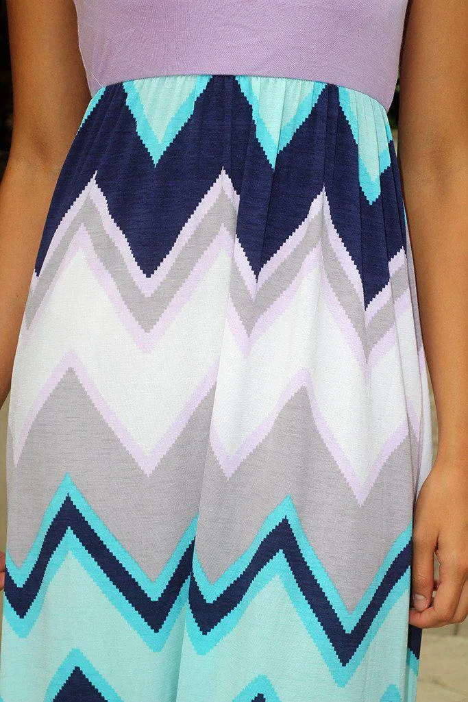 Lavender Chevron Maxi Dress