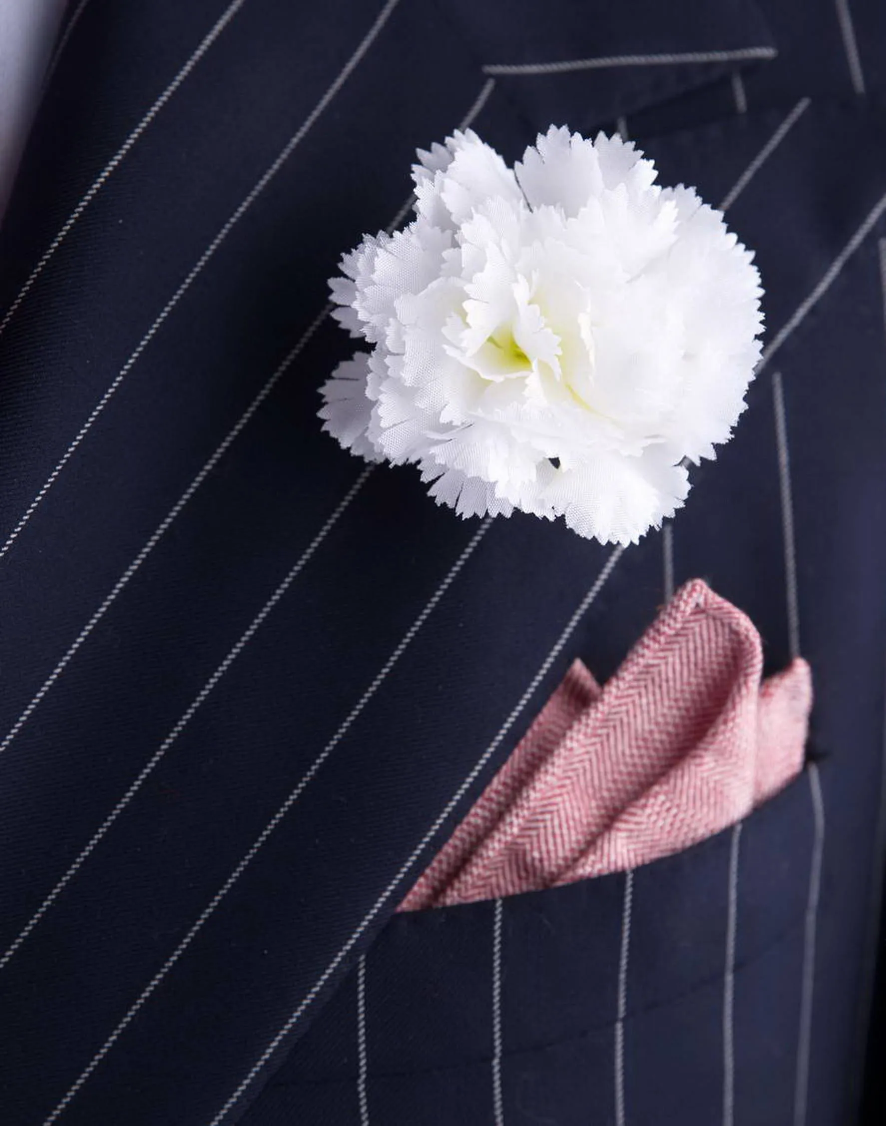 Life-Size White Carnation Boutonnière Flower