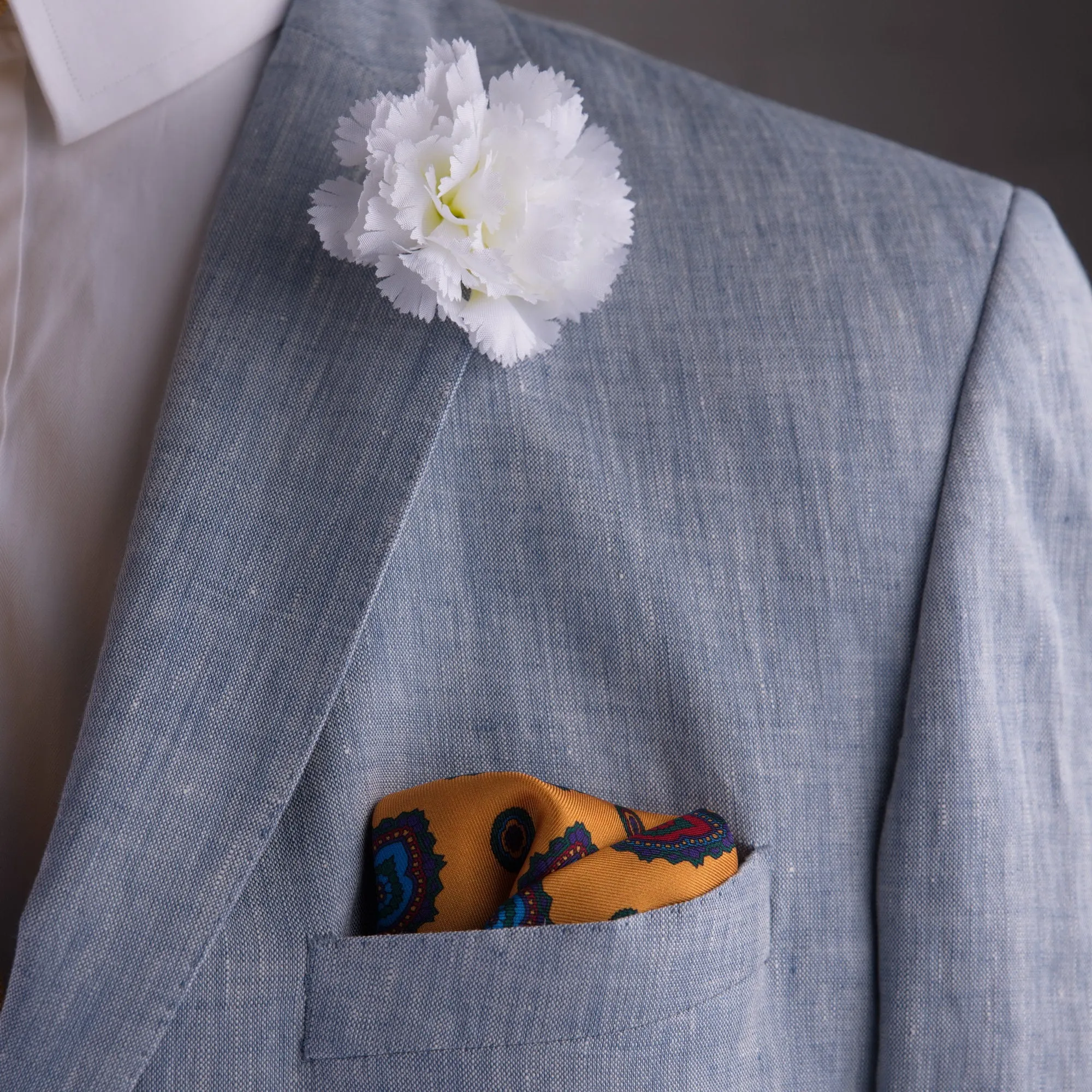 Life-Size White Carnation Boutonnière Flower