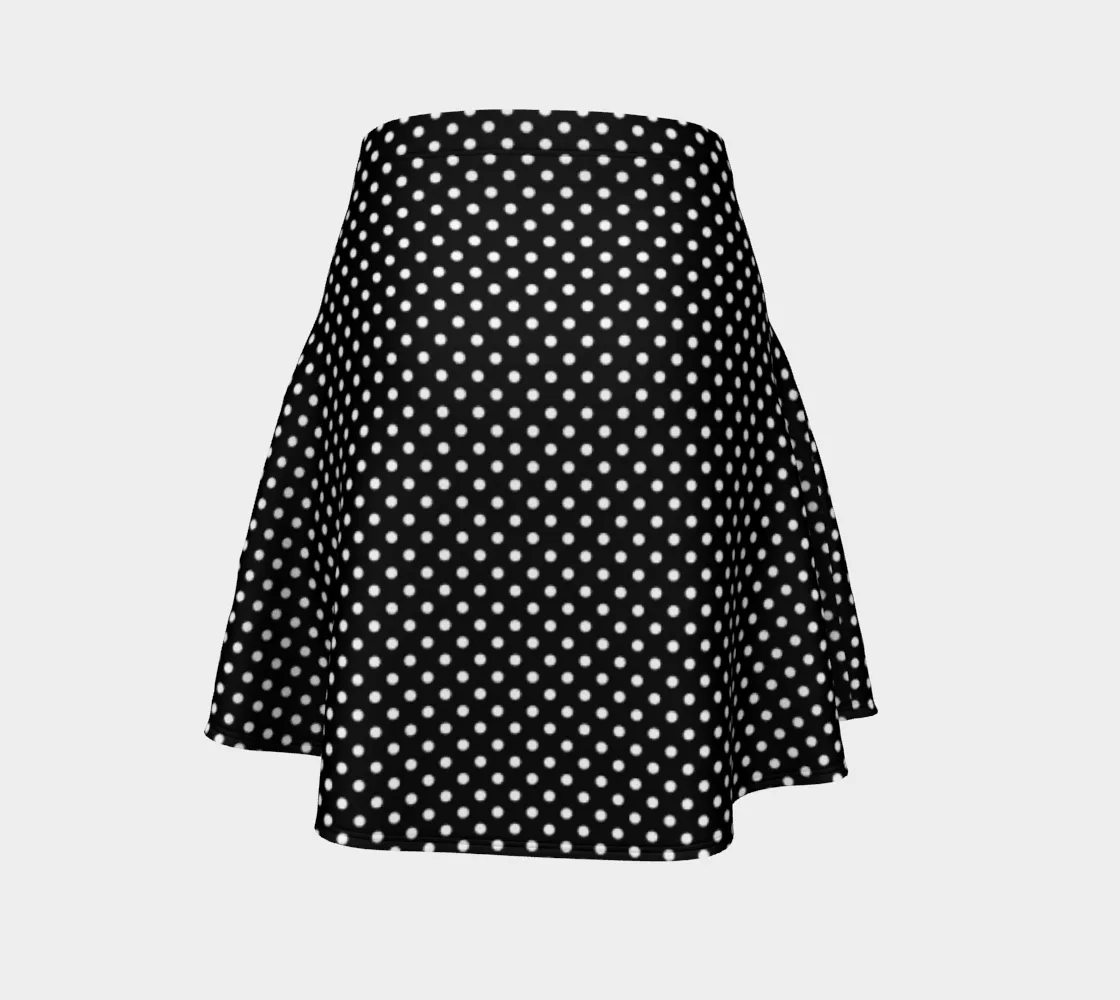 Micro Polka Dot Flare Skirt