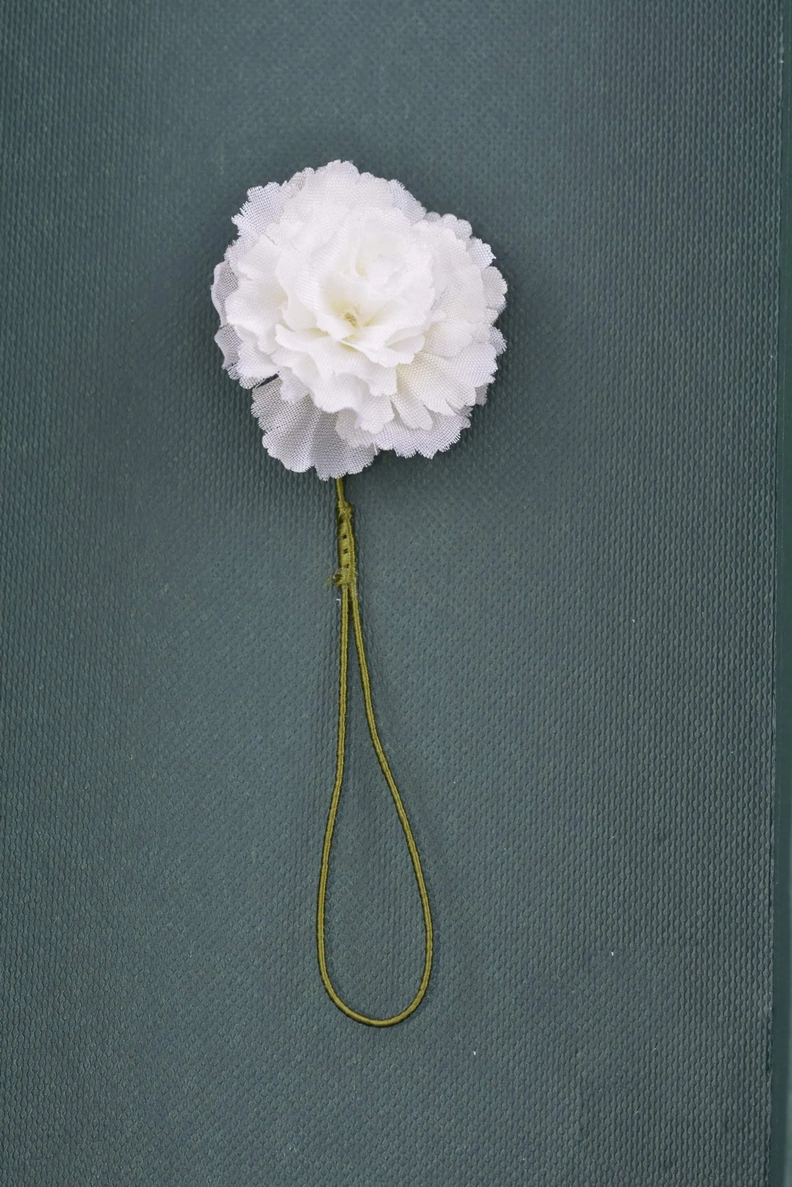 Mini White Carnation Silk Boutonnière Flower