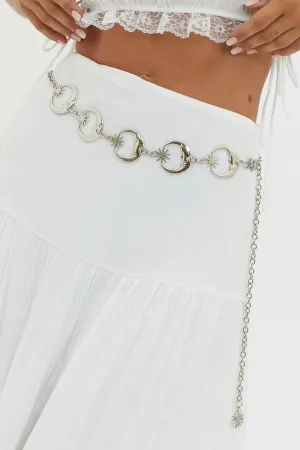 Moon Star Waist Chain Silver