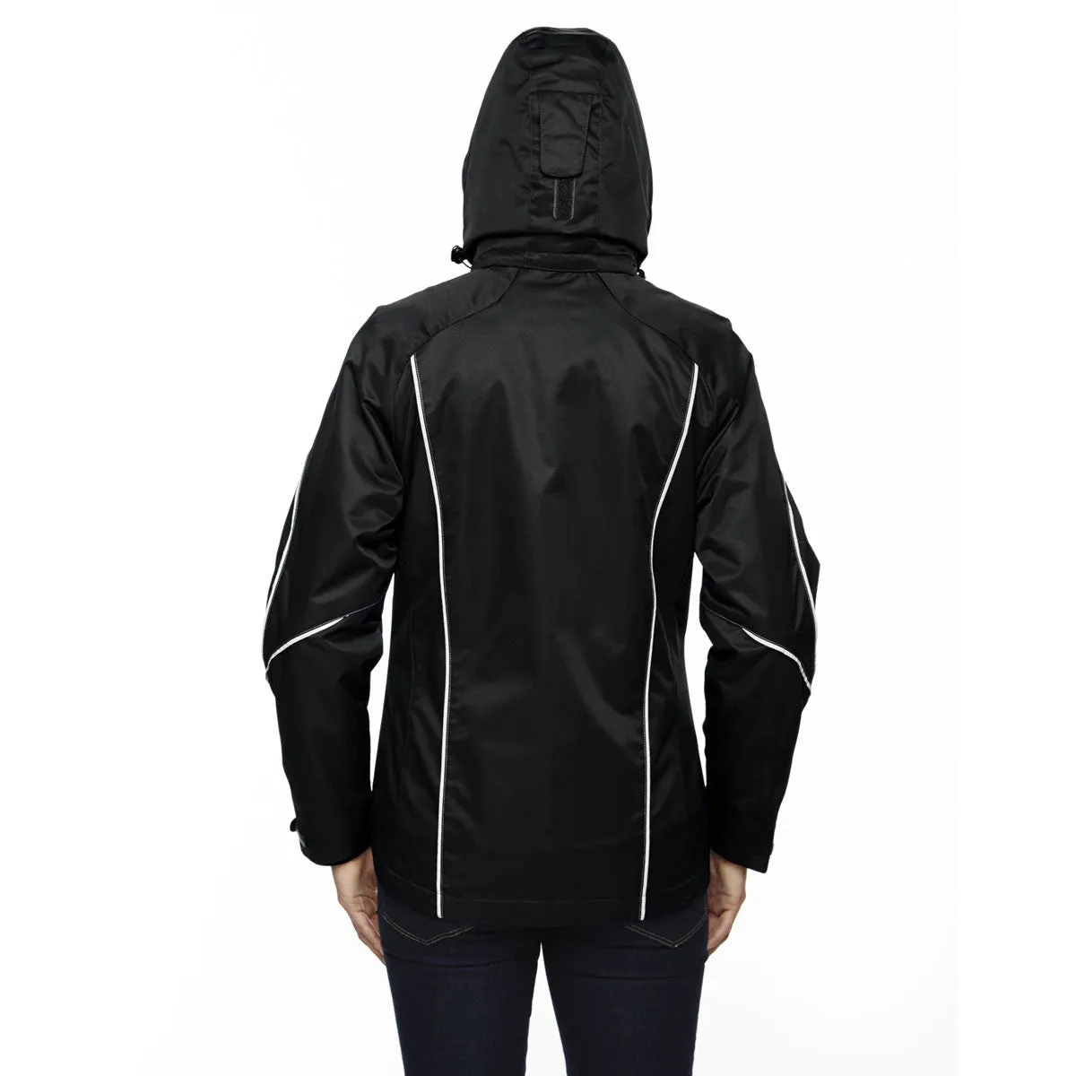 North End Women's Black Angle 3-In-1 Jacket with Bonded Fleece Liner