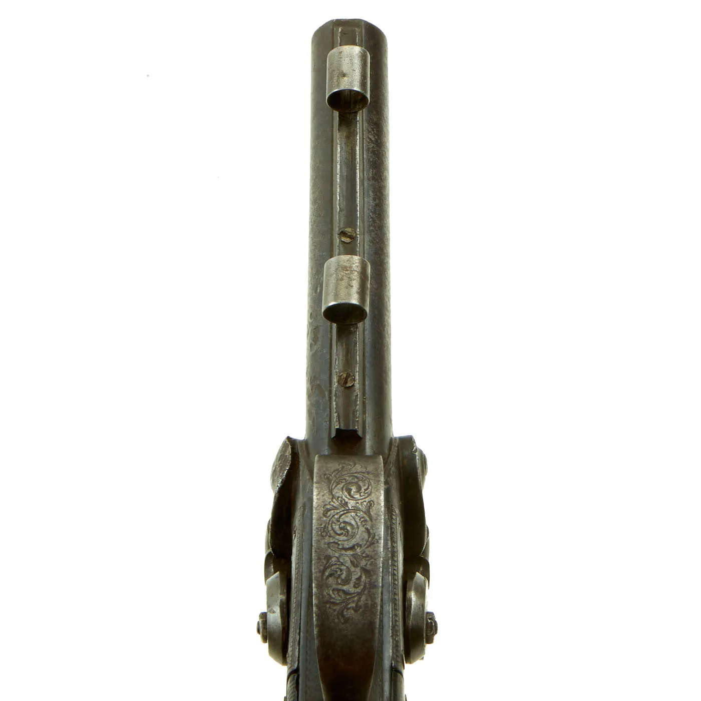 Original British Over and Under Double Barrel Howdah Percussion Pistol by William Griffiths of Manchester - circa 1850