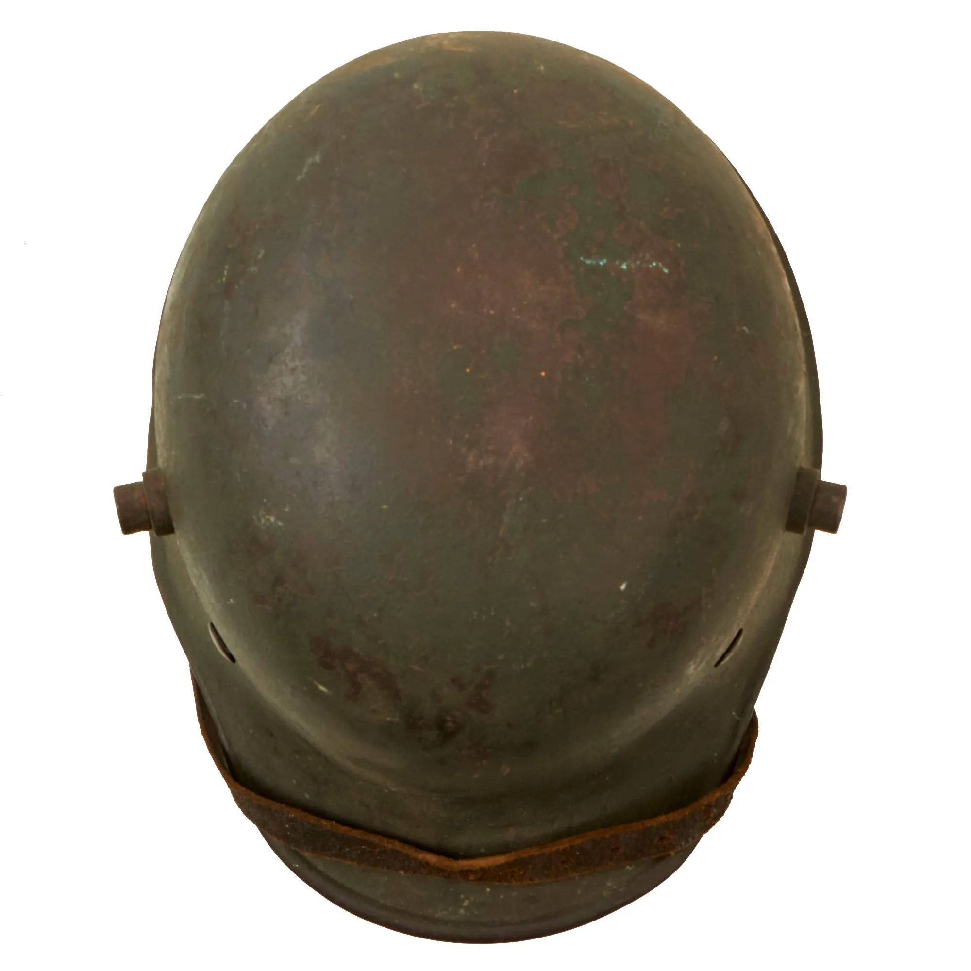 Original German WWII M18 Transitional Heer Army Single Decal Helmet with Liner & Chinstrap - Stamped Si.62