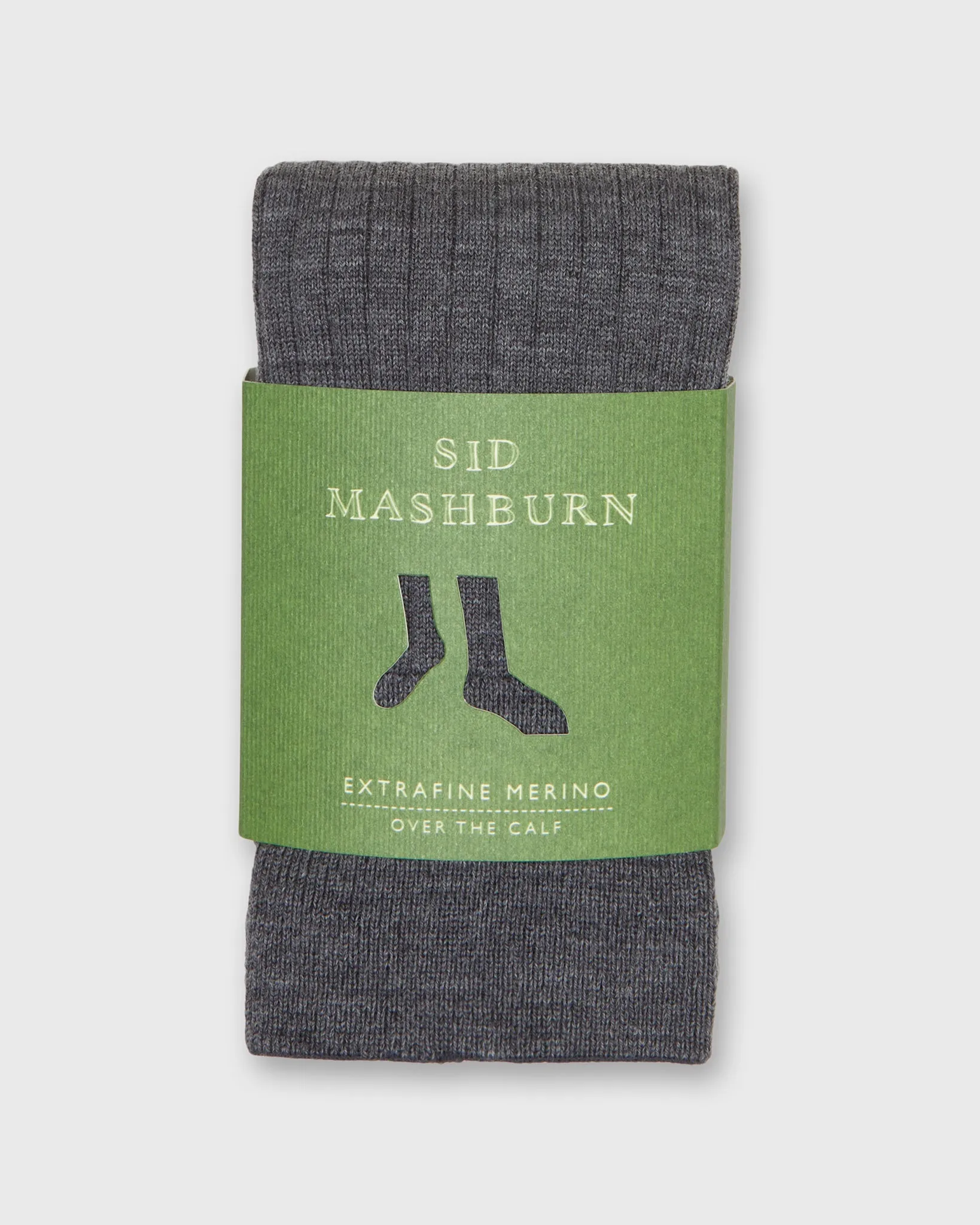 Over-The-Calf Dress Socks in Heather Grey Extra Fine Merino