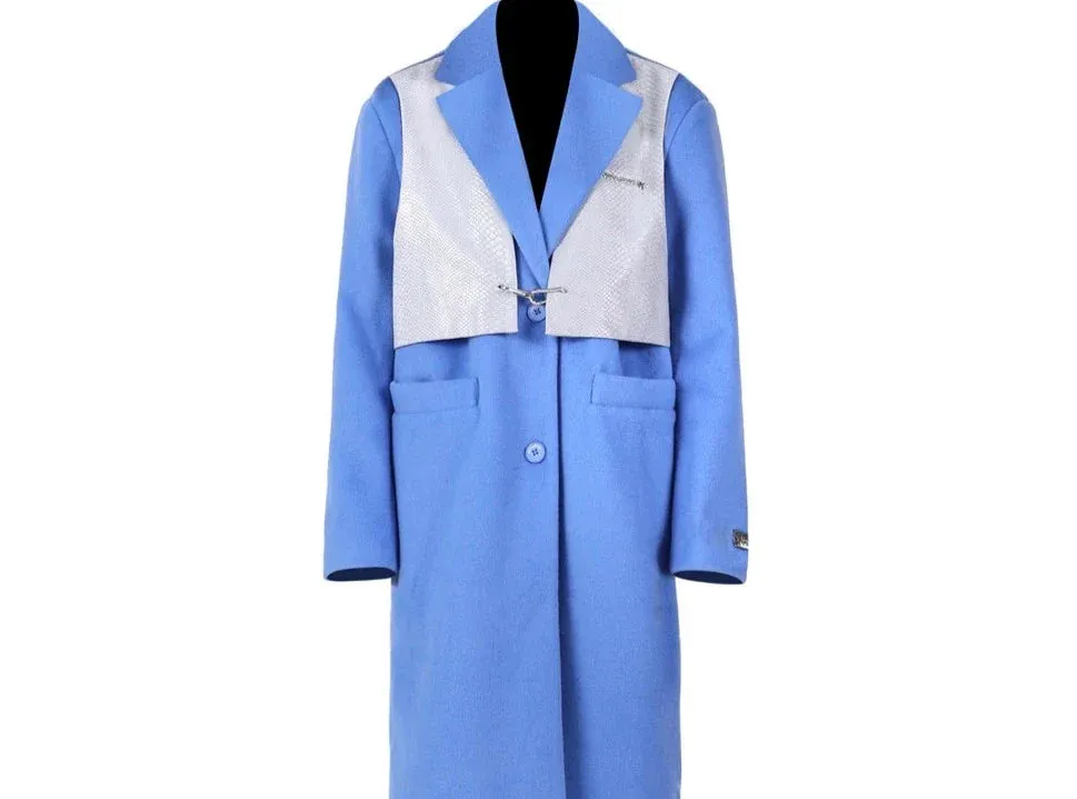 PINKSPINK Dual-Tone Layered Overcoat - Blue/Silver and Pink/Brown