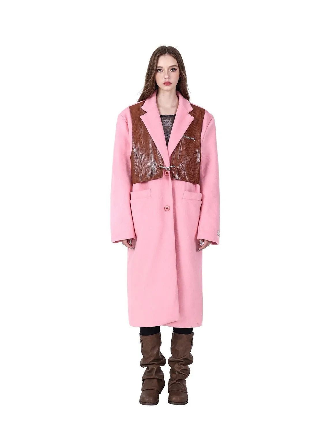 PINKSPINK Dual-Tone Layered Overcoat - Blue/Silver and Pink/Brown