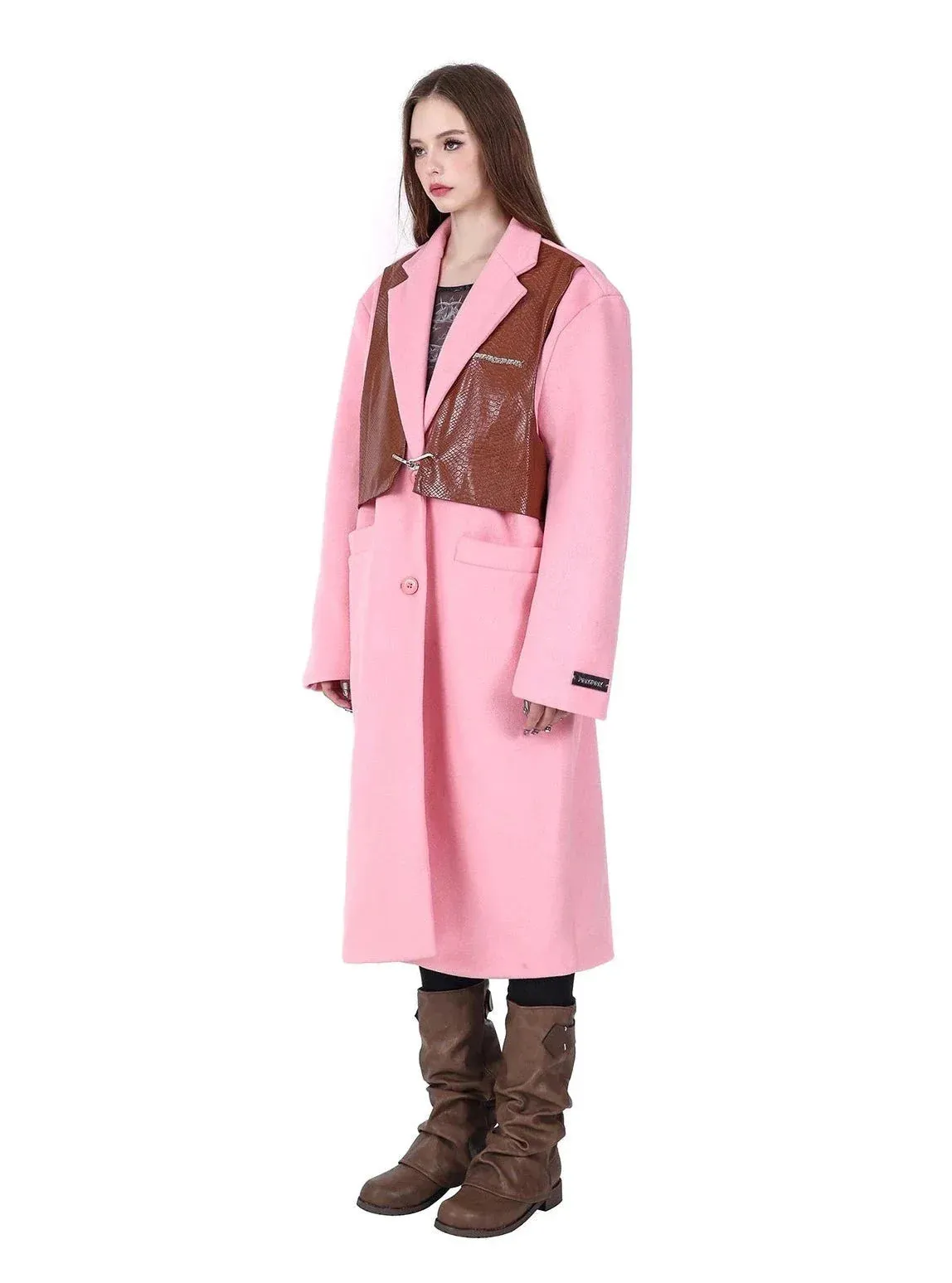 PINKSPINK Dual-Tone Layered Overcoat - Blue/Silver and Pink/Brown