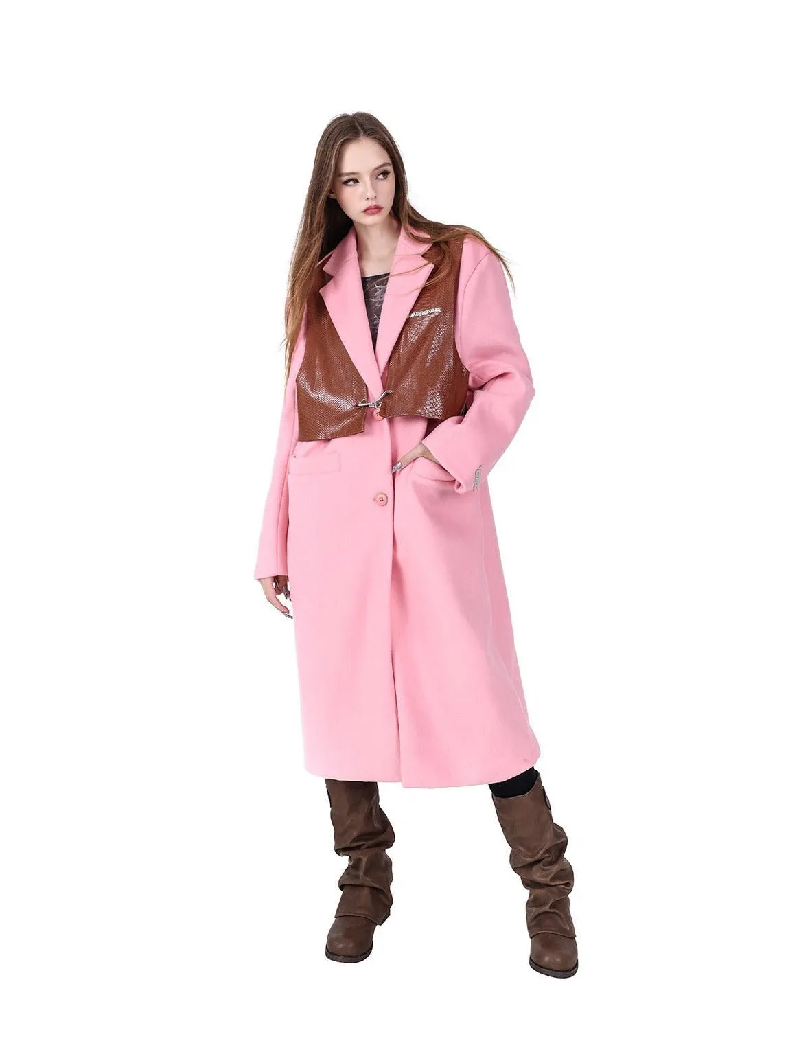 PINKSPINK Dual-Tone Layered Overcoat - Blue/Silver and Pink/Brown