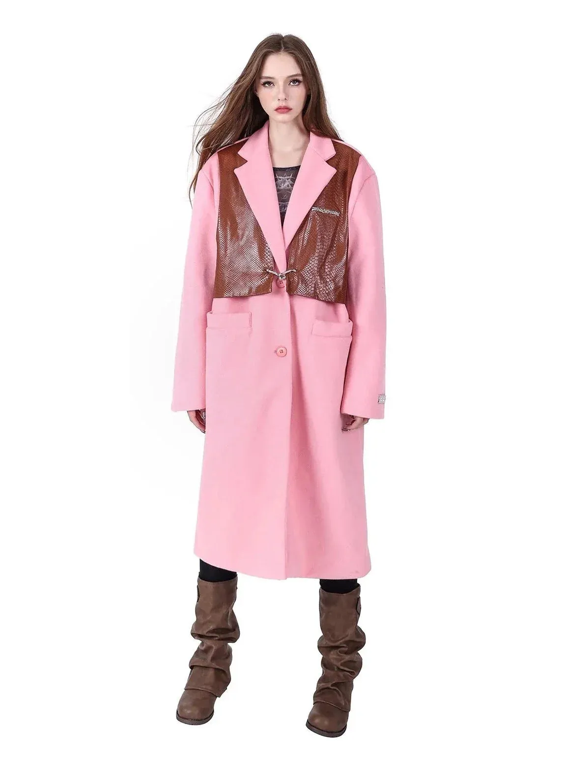 PINKSPINK Dual-Tone Layered Overcoat - Blue/Silver and Pink/Brown