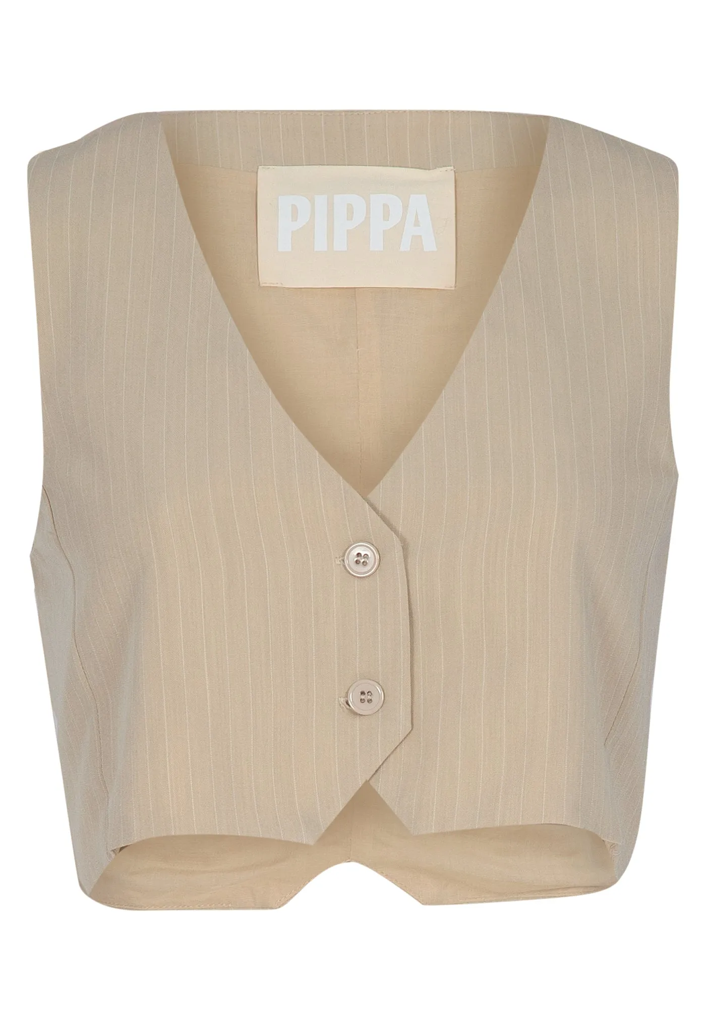 PIPPA RIDLEY - KADIE VEST BEIGE PINSTRIPE