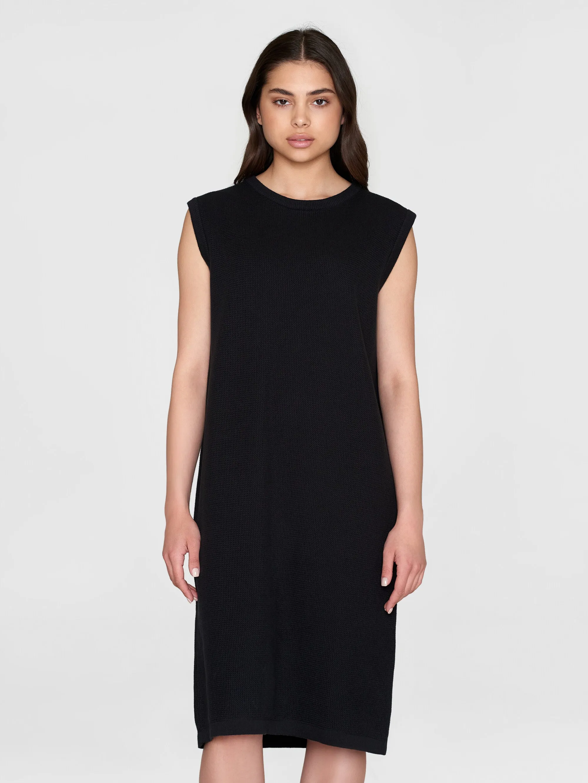 Racking stich mid lenght dress GOTS/Vegan - Black Jet