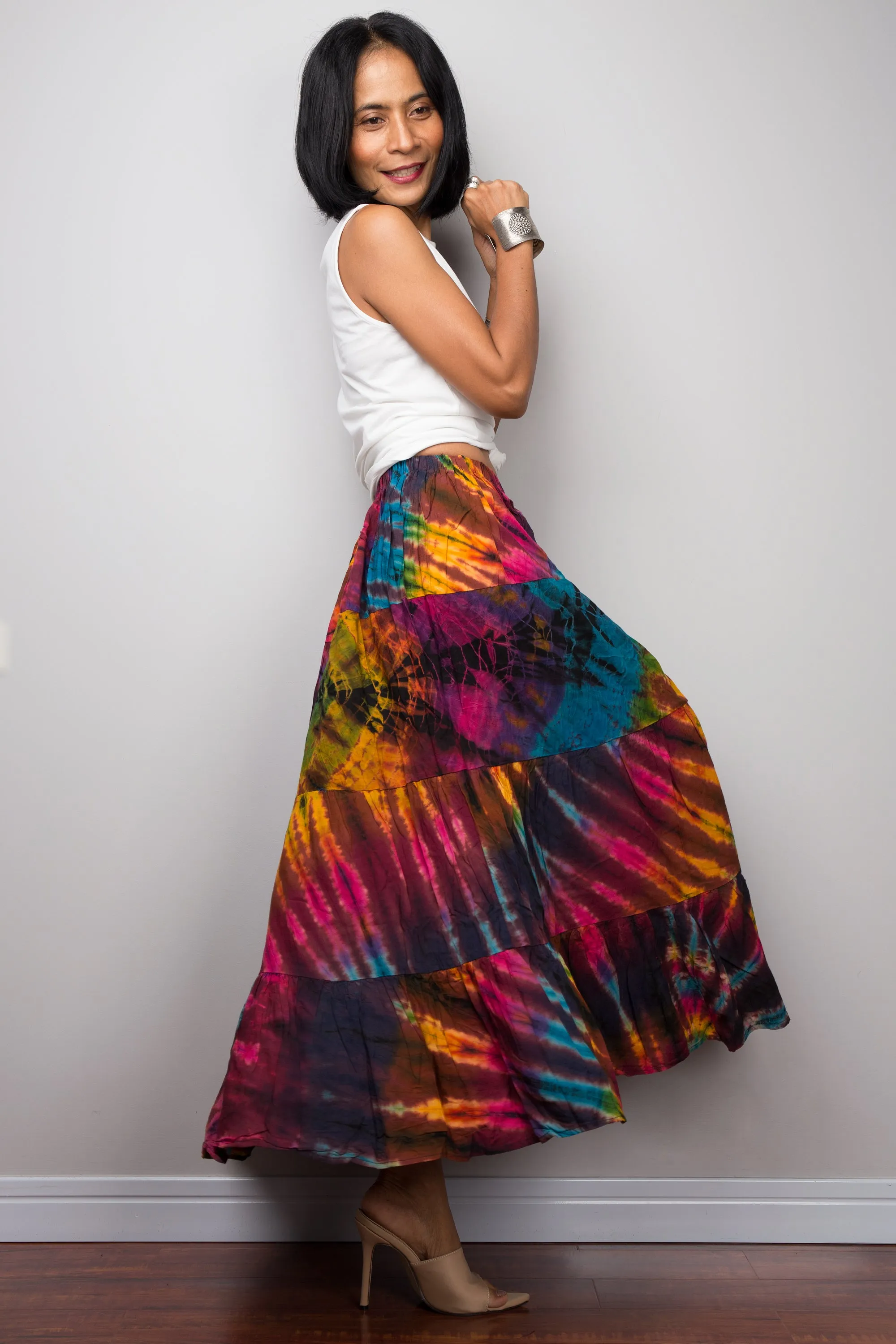 Rainbow Tie Dye Skirt