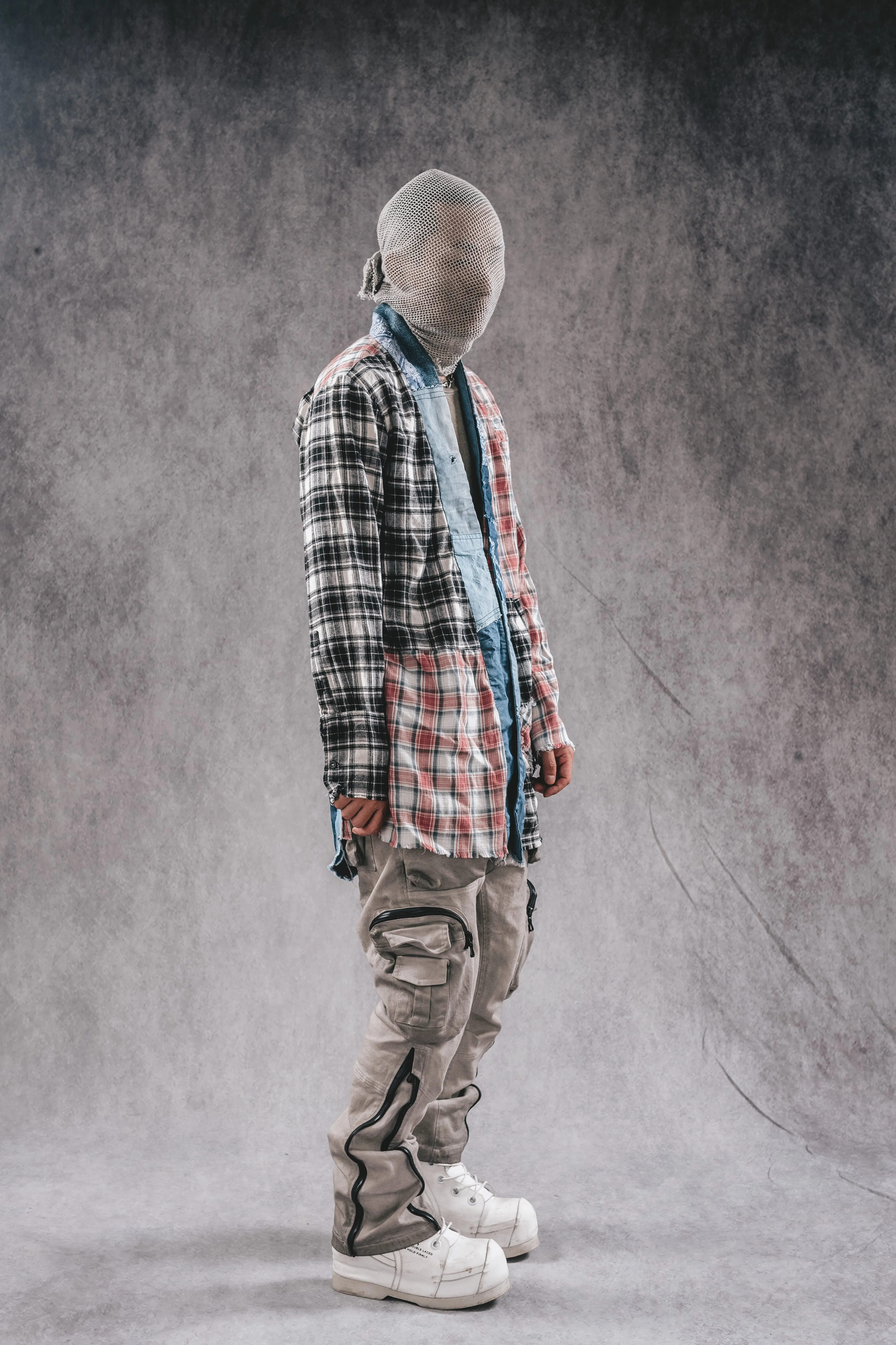 Reconstructed Plaid Overcoat