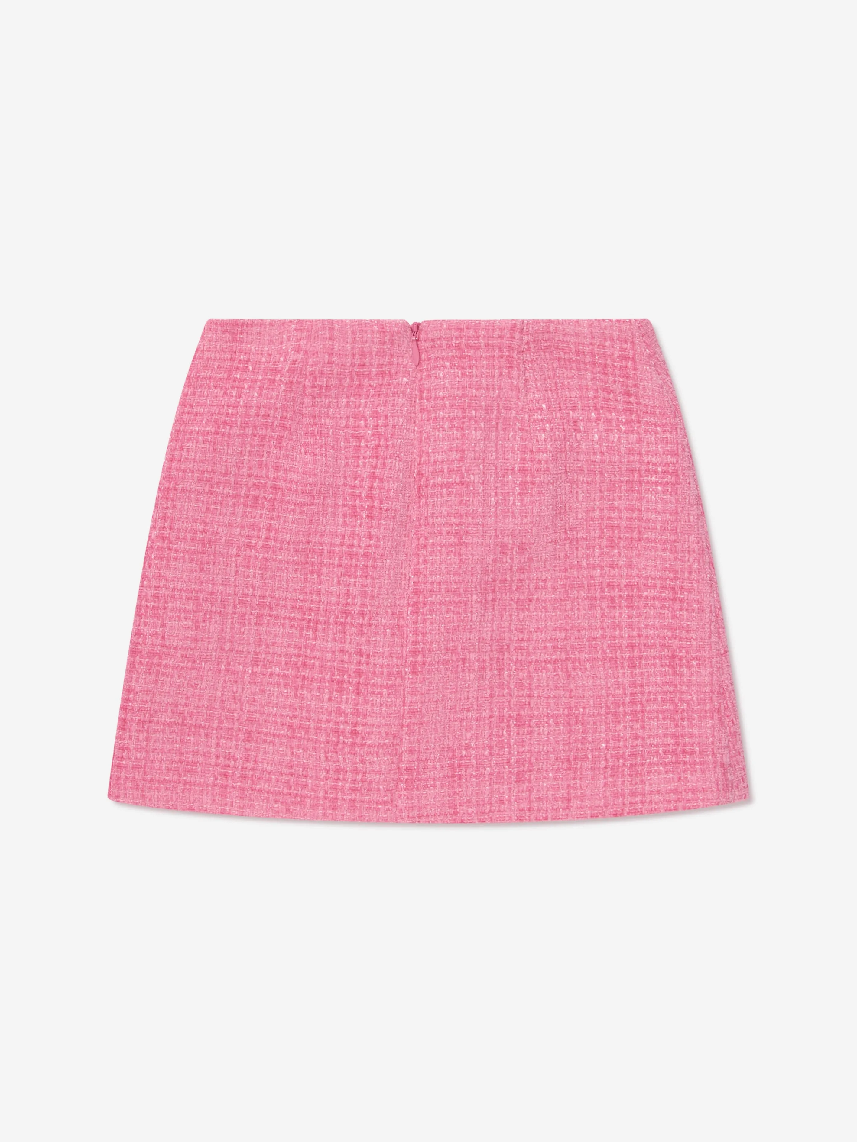 Self Portrait Girls Textured Woven Mini Skirt in Pink