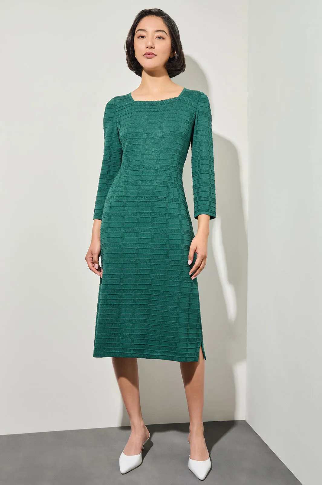 Textured Soft Knit Sheath Dress