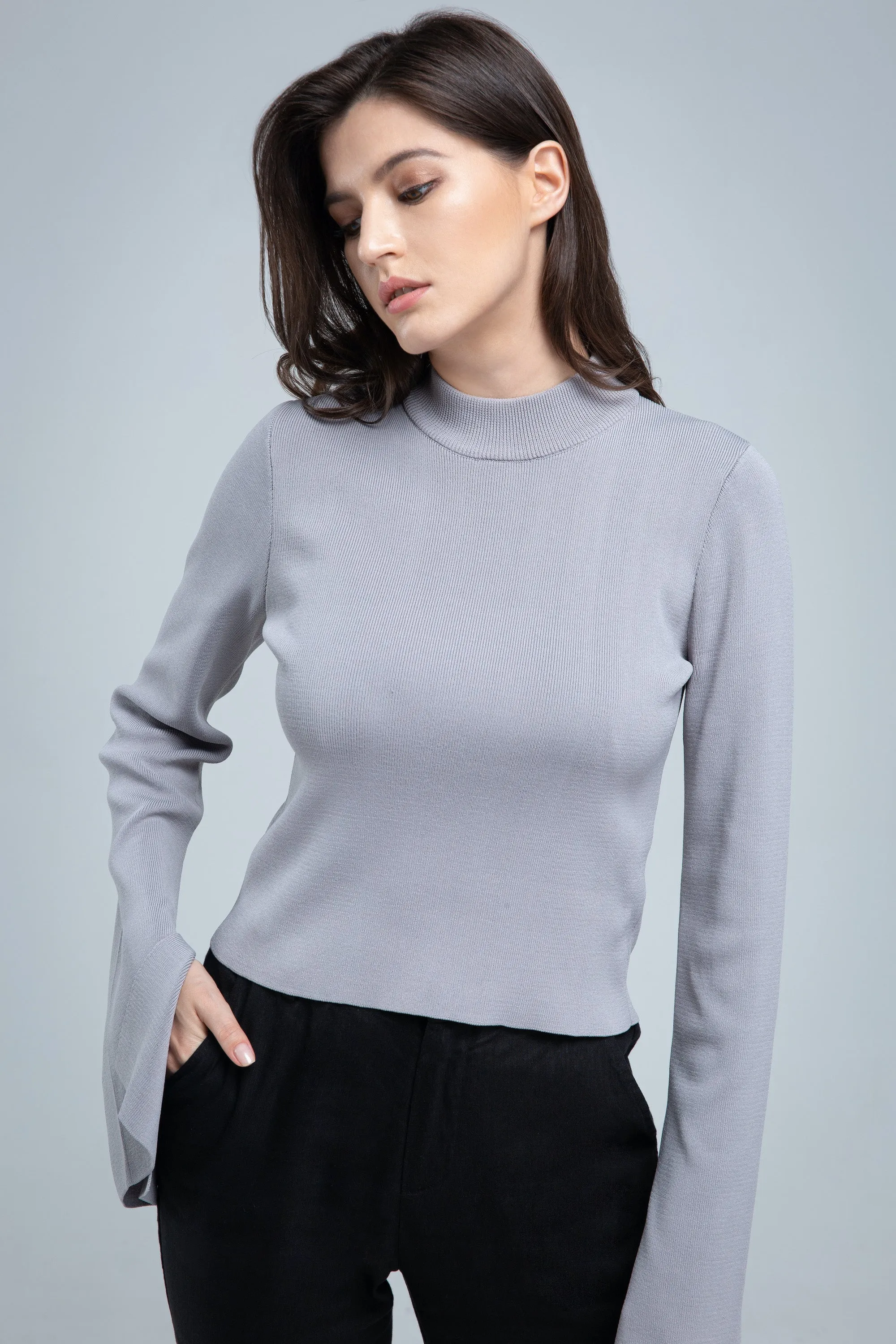 Vera Grey Knit Top